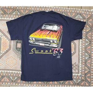 Y2K Sweet 63 Car Pro Ad Sports 2004 Graphic Black Shirt L